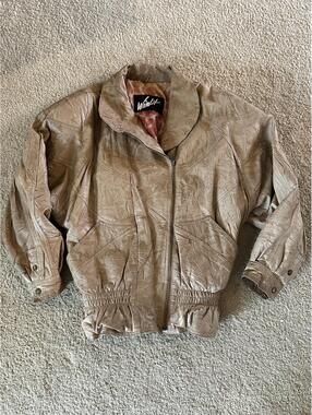 Vintage Winlit Leather Bomber Jacket
